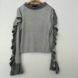 Katharine Kidd ruffle sleeve semi cropped sweater S